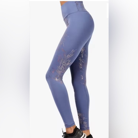 Sweaty Betty - Goddess Foil Legging Full-Length (blue bronze foil) — NEW w/tags - Picture 4 of 5
